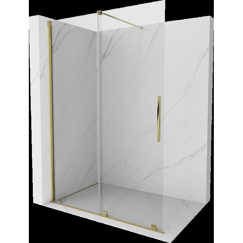 Mexen Velar paravan de duş glisant Walk-in 150 x 200 cm, transparent 8 mm, aur - 871-150-000-03-50