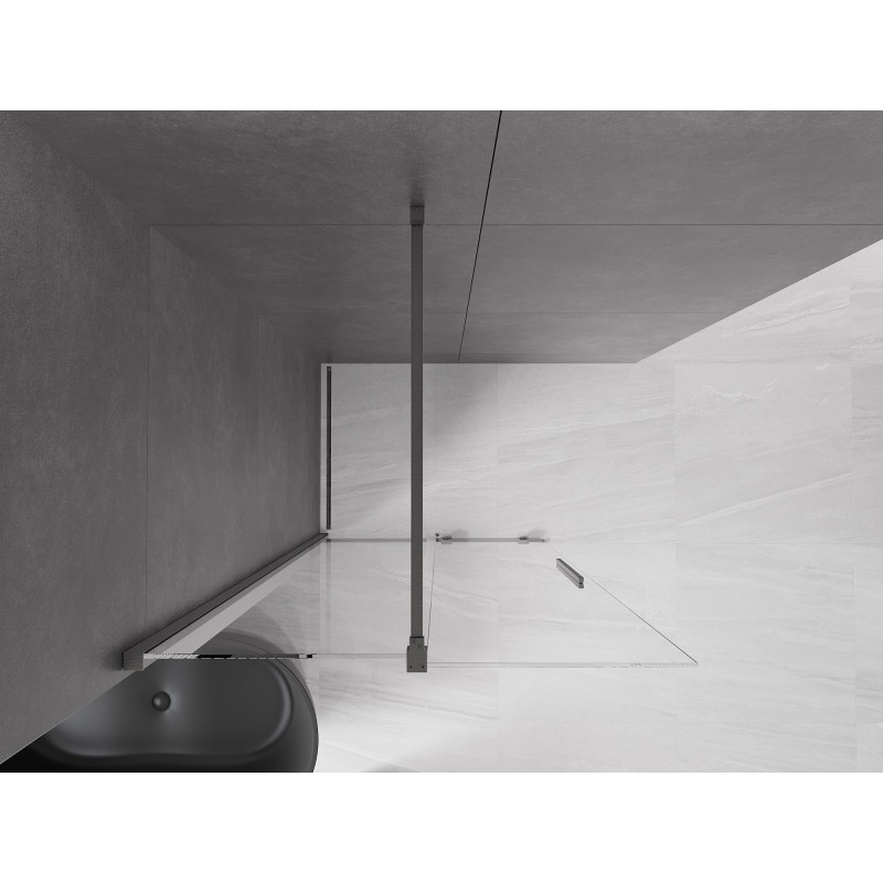 Mexen Velar Walk-in 70 x 200 cm-es toló zuhanyfal, áttetsző 8 mm, gun szürke kefélt - 871-070-000-03-66