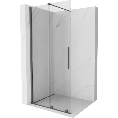 Mexen Velar toló zuhanyfal Walk-in 120 x 200 cm, átlátszó 8 mm, pisztolyszürke csiszolt - 871-120-000-03-66
