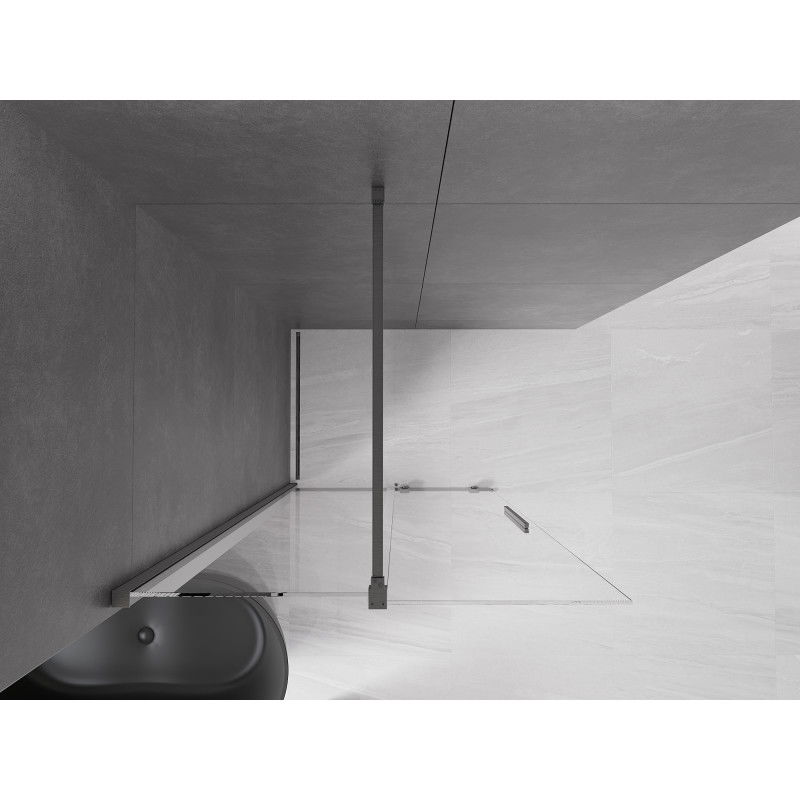 Mexen Velar perete de duș glisant Walk-in 120 x 200 cm, transparent 8 mm, gri oțel periat - 871-120-000-03-66