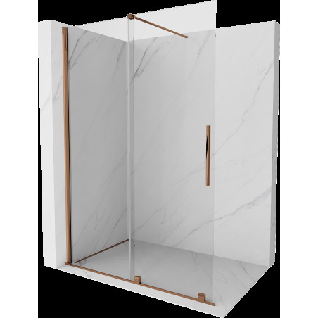 Mexen Velar panou de duș culisant Walk-in 130 x 200 cm, transparent 8 mm, aur roz - 871-130-000-03-60