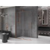 Mexen Velar Elhúzható Walk-in zuhanyfal 130 x 200 cm, átlátszó 8 mm, rózsaarany - 871-130-000-03-60