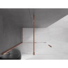Mexen Velar Tolóajtós zuhanyfal Walk-in 160 x 200 cm, áttetsző 8 mm, rózsaarany - 871-160-000-03-60