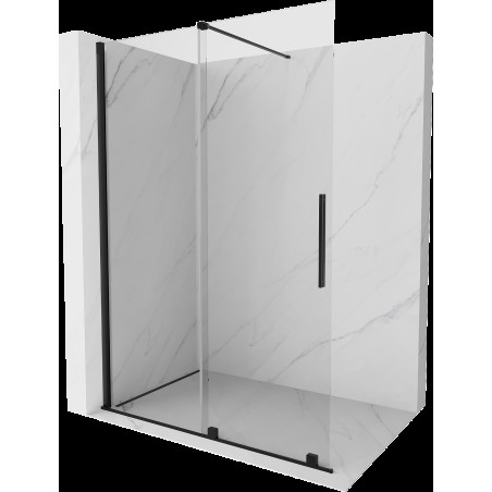 Mexen Velar paravan de duș extensibil Walk-in 130 x 200 cm, transparent 8 mm, negru - 871-130-000-03-70