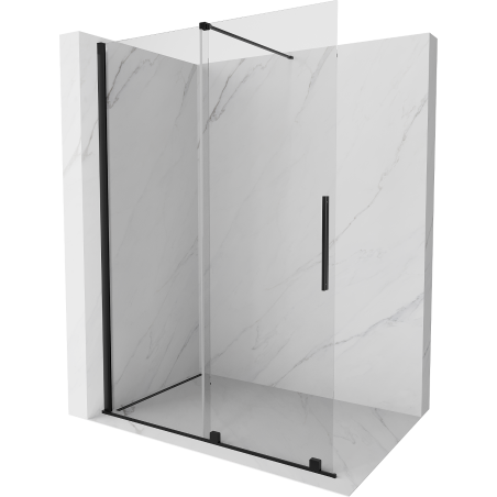 Mexen Velar toló zuhanyfal Walk-in 130 x 200 cm, átlátszó 8 mm, fekete - 871-130-000-03-70
