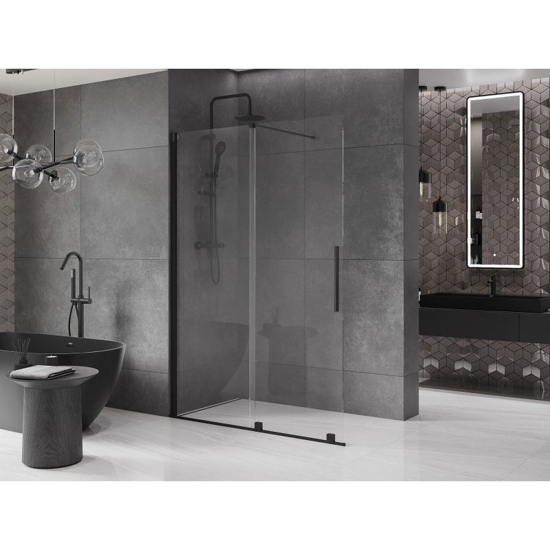 Mexen Velar perete de duș glisant Walk-in 140 x 200 cm, transparent 8 mm, negru - 871-140-000-03-70