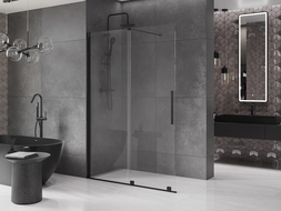 Mexen Velar perete de duș pliabil Walk-in 140 x 200 cm, transparent 8 mm, negru - 871-140-000-03-70