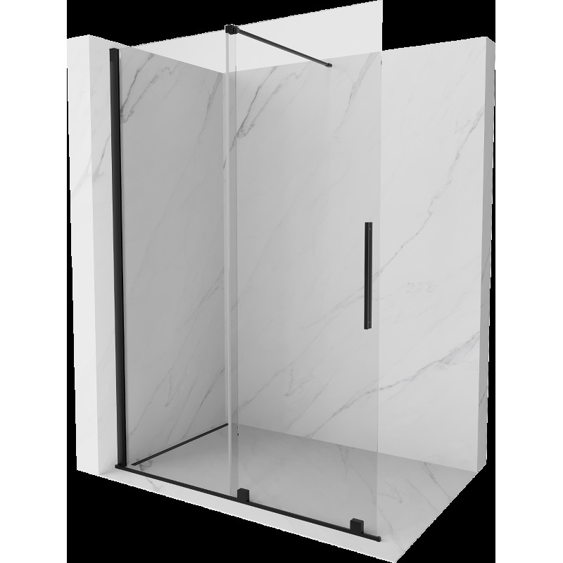 Mexen Velar perete duș glisant Walk-in 160 x 200 cm, transparent 8 mm, negru - 871-160-000-03-70