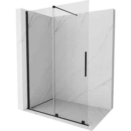 Mexen Velar Toló zuhanyfal Walk-in 160 x 200 cm, átlátszó 8 mm, fekete - 871-160-000-03-70