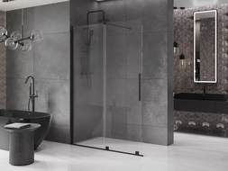 Mexen Velar Toló zuhanyfal Walk-in 160 x 200 cm, átlátszó 8 mm, fekete - 871-160-000-03-70