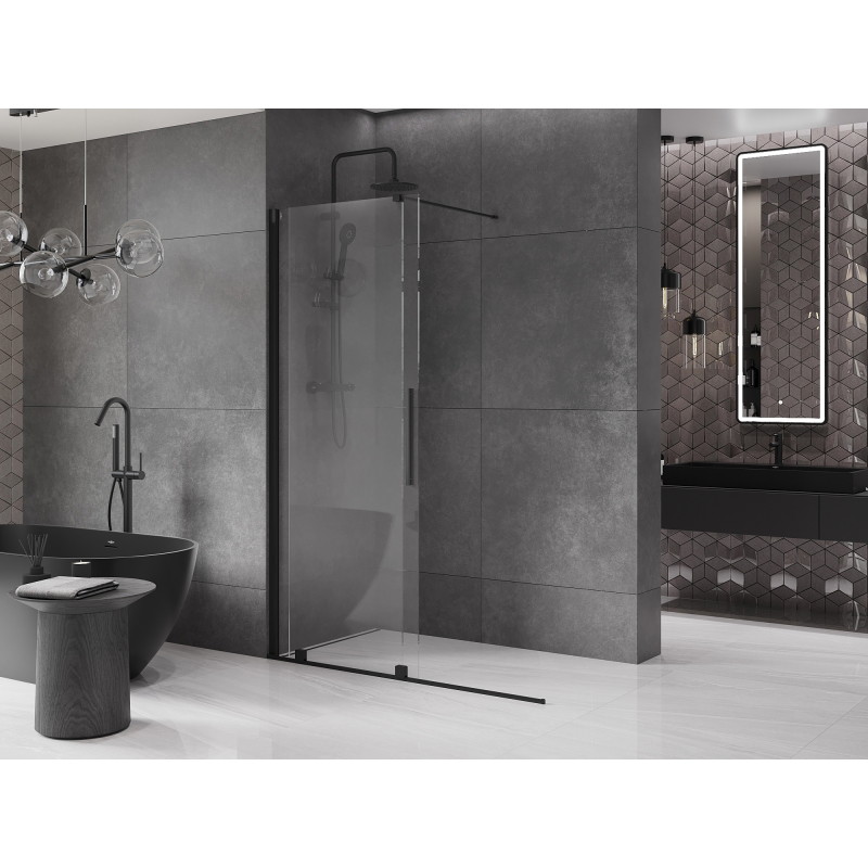 Mexen Velar Toló zuhanyfal Walk-in 160 x 200 cm, átlátszó 8 mm, fekete - 871-160-000-03-70