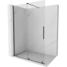 Mexen Velar toló zuhanyfal Walk-in 130 x 200 cm, áttetsző 8 mm, szálcsiszolt fegyverszürke - 871-130-000-03-66