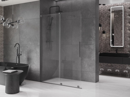 Mexen Velar Toló zuhanyfal Walk-in 130 x 200 cm, áttetsző 8 mm, pisztolyszürke kefes - 871-130-000-03-66