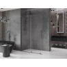 Mexen Velar tolóajtós zuhanyfal Walk-in 140 x 200 cm, átlátszó 8 mm, gun gray csiszolt - 871-140-000-03-66