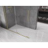 Mexen Velar Tolható zuhanyfal Walk-in 130 x 200 cm, átlátszó 8 mm, arany kefe-hatással - 871-130-000-03-55