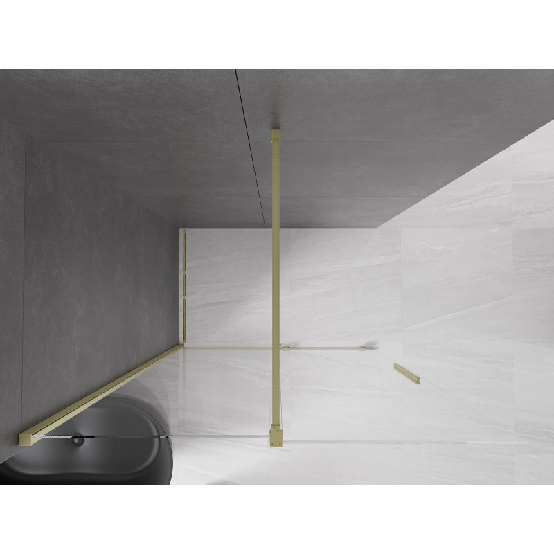 Mexen Velar Panou de duș glisant Walk-in 130 x 200 cm, transparent 8 mm, auriu periat - 871-130-000-03-55