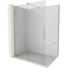 Mexen Velar toló zuhanyfal Walk-in 140 x 200 cm, átlátszó 8 mm, arany kefélt - 871-140-000-03-55