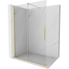 Mexen Velar Tolóajtós walk-in zuhanyfal 140 x 200 cm, átlátszó 8 mm, arany kefefinomsággal - 871-140-000-03-55
