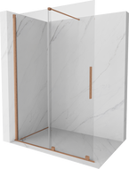 Mexen Velar perete de duș extensibil Walk-in 130 x 200 cm, sticlă transparentă 8 mm, cupru periat - 871-130-000-03-65