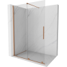 Mexen Velar toló zuhanyfal Walk-in 160 x 200 cm, áttetsző 8 mm, kefélt réz - 871-160-000-03-65
