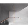 Mexen Velar Tolóajtós, walk-in zuhanyfal 160 x 200 cm, átlátszó, 8 mm, kefe hatású réz - 871-160-000-03-65