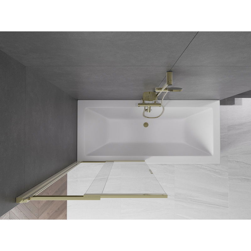 Mexen Fox paravan de baie cu 2 panouri culisante 85 x 150 cm, transparent, auriu - 891-085-002-50-00