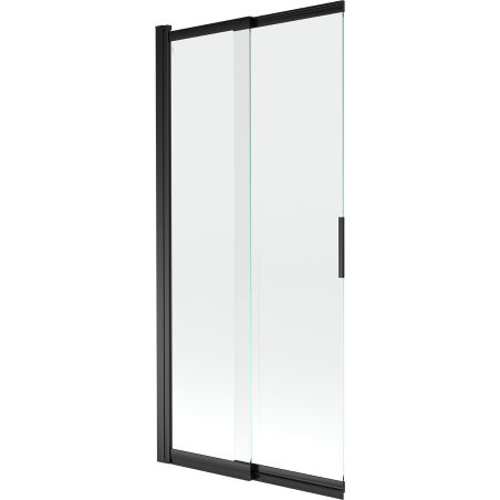 Mexen Fox paravan cadă de baie cu 2 panouri glisante 85 x 150 cm, transparent, negru - 891-085-002-70-00