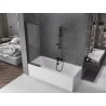 Mexen Fox paravan cadă cu 2 panouri glisante 85 x 150 cm, transparent, negru - 891-085-002-70-00