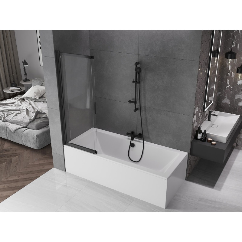 Mexen Fox paravan de baie cu 2 uși glisante 100 x 150 cm, transparent, negru - 891-100-002-70-00