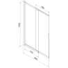 Mexen Fox ecran cadă cu duș 2 canate culisante 85 x 150 cm, transparent, crom - 891-085-002-01-00