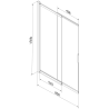 Mexen Fox paravan cadă, 2-polițe glisante 85 x 150 cm, transparent, negru - 891-085-002-70-00