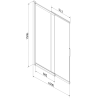 Mexen Fox paravan de baie cu 2 uși glisante 100 x 150 cm, transparent, negru - 891-100-002-70-00