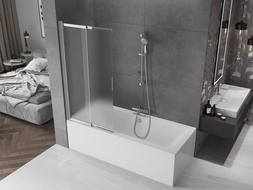 Mexen Fox paravan de cadă cu 2 panouri glisante 85 x 150 cm, mat, crom - 891-085-002-01-30