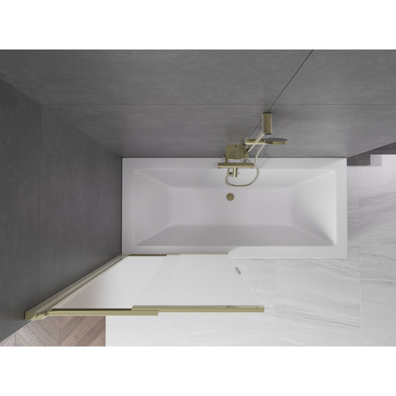 Mexen Fox paravan pentru duș, cu două aripi glisante, 85 x 150 cm, înghețat, auriu - 891-085-002-50-30