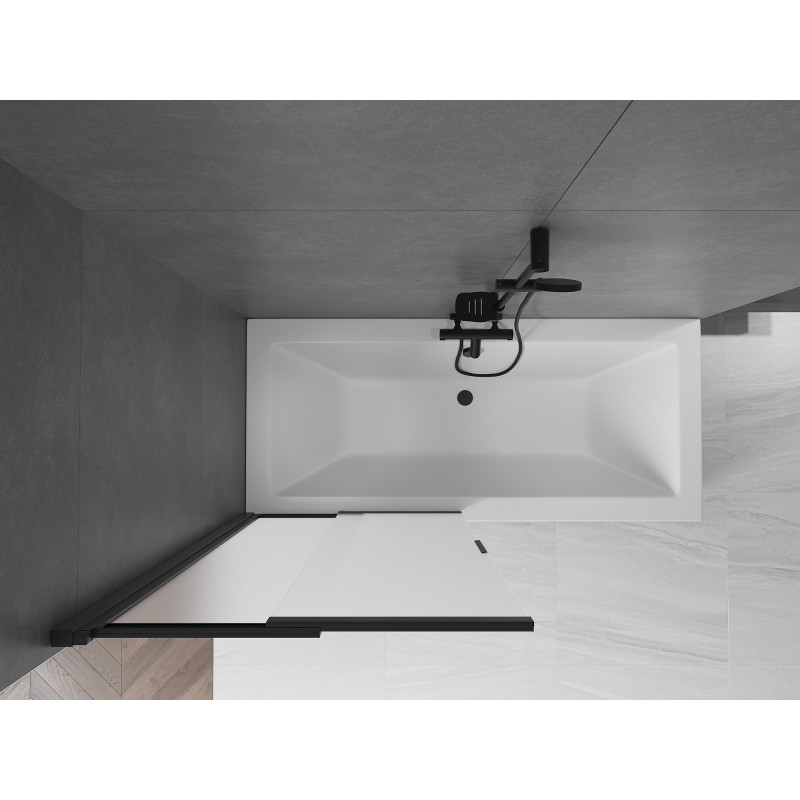 Mexen Fox paravan de cadă cu 2 canaturi, culisant, 85 x 150 cm, mat, negru - 891-085-002-70-30