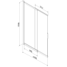 Mexen Fox paravan de duș cu 2 uși glisante 100 x 150 cm, sablat, crom - 891-100-002-01-30