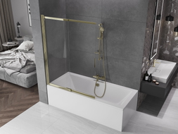 Mexen Fox paravan de baie cu 2 aripi glisant 120 x 150 cm, transparent, auriu - 891-120-002-50-00