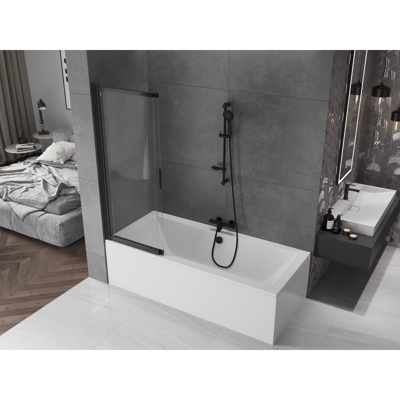 Mexen Fox paravan de baie cu 2 uși glisante 120 x 150 cm, transparent, negru - 891-120-002-70-00