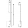 Mexen DF bară de duș cu săpunieră 80 cm, gri închis periat - 79382-66