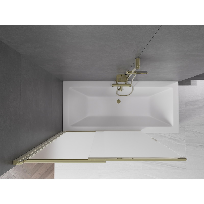 Mexen Fox paravan cadă pe role cu 2 aripi, 120 x 150 cm, mat, auriu - 891-120-002-50-30