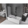 Mexen Fox paravan cadă glisant cu 2 panouri 120 x 150 cm, înghețat, negru - 891-120-002-70-30