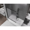 Mexen Fox 2-szárnyú tolóajtós kádparaván 120 x 150 cm, homályos, fekete - 891-120-002-70-30