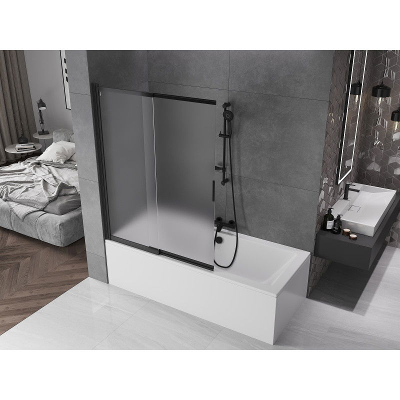 Mexen Fox paravan de baie cu două uși glisante 120 x 150 cm, mat, negru - 891-120-002-70-30