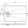Mexen Hugo cadă pentru duș dreptunghiulară SMC 110 x 80 cm, Neagră - 42708011