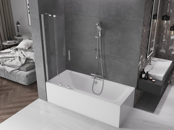 Mexen Velar paravan cadă 2-aripi culisant 70 x 150 cm, transparent, Crom - 896-070-000-01-01