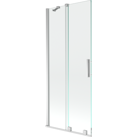 Mexen Velar 2 szárnyas kádparaván mozgatható 80 x 150 cm, Átlátszó, Króm - 896-080-000-01-01