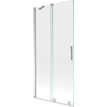Mexen Velar 2 szárnyas kádparaván mozgatható 95 x 150 cm, Átlátszó, Króm - 896-095-000-01-01