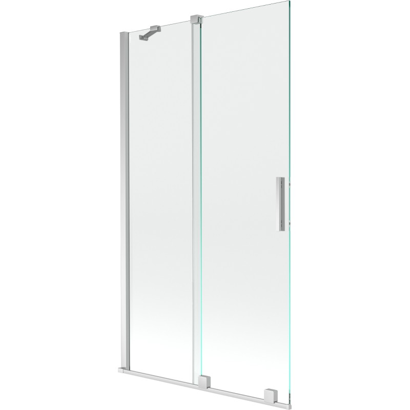 Mexen Velar kádparaván, 2-szárnyú, toló, 100 x 150 cm, átlátszó, króm - 896-100-000-01-01
