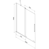 Mexen Velar paravan cadă 2-aripi culisant 100 x 150 cm, transparent, Crom - 896-100-000-01-01