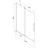 Mexen Velar paravan de cadă de tip 2 pliuri glisante 110 x 150 cm, transparent, crom - 896-110-000-01-01